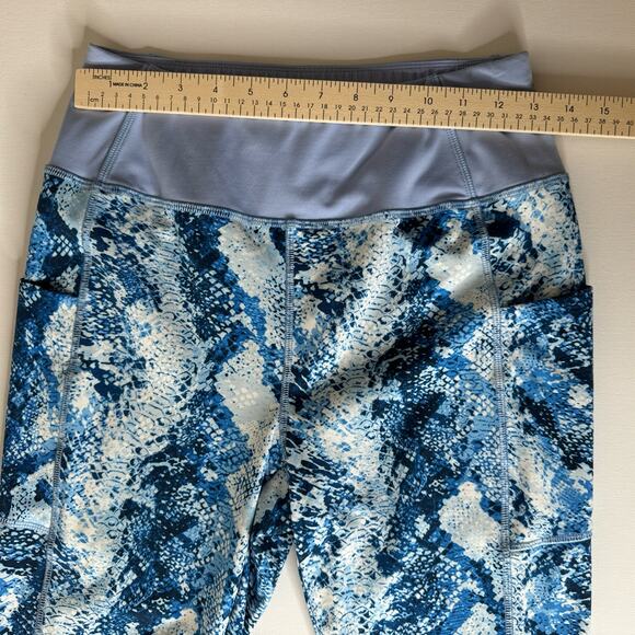 T by Talbots Womens Performance Interlock Leggings in Python Snake Blue Sz MP - Picture 10 of 13